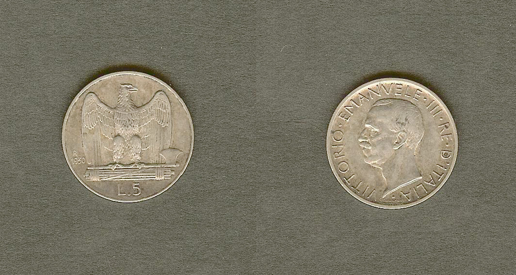 Italy 5 lire 1930  aEF